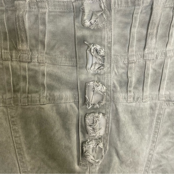 Mia Inspiration Womens Crop Pants Gray Side Zip Pockets Size 3 - Picture 8 of 12